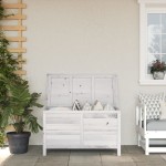 vidaXL Ladă depozitare de grădină alb 99x49,5x58,5 cm lemn masiv brad vidaXL Ladă depozitare de grădină alb 99x49,5x58,5 cm lemn masiv brad