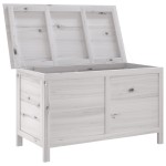 vidaXL Ladă depozitare de grădină alb 99x49,5x58,5 cm lemn masiv brad vidaXL Ladă depozitare de grădină alb 99x49,5x58,5 cm lemn masiv brad