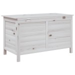 vidaXL Ladă depozitare de grădină alb 99x49,5x58,5 cm lemn masiv brad vidaXL Ladă depozitare de grădină alb 99x49,5x58,5 cm lemn masiv brad
