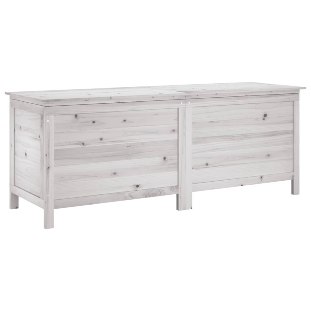 vidaXL Ladă depozitare de grădină alb 150x50x56,5 cm lemn masiv brad