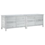 vidaXL Ladă depozitare de grădină alb 198,5x50x56,5 cm lemn masiv brad vidaXL Ladă depozitare de grădină alb 198,5x50x56,5 cm lemn masiv brad