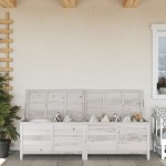 vidaXL Ladă depozitare de grădină alb 198,5x50x56,5 cm lemn masiv brad vidaXL Ladă depozitare de grădină alb 198,5x50x56,5 cm lemn masiv brad