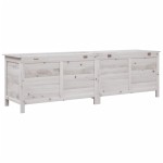 vidaXL Ladă depozitare de grădină alb 198,5x50x56,5 cm lemn masiv brad vidaXL Ladă depozitare de grădină alb 198,5x50x56,5 cm lemn masiv brad