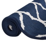 vidaXL Covor de exterior, bleumarin/alb, 80x150 cm, design reversibil vidaXL Covor de exterior, bleumarin/alb, 80x150 cm, design reversibil