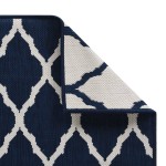 vidaXL Covor de exterior, bleumarin/alb, 80x150 cm, design reversibil vidaXL Covor de exterior, bleumarin/alb, 80x150 cm, design reversibil