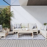 vidaXL Covor de exterior, bleumarin/alb, 80x250 cm, design reversibil vidaXL Covor de exterior, bleumarin/alb, 80x250 cm, design reversibil