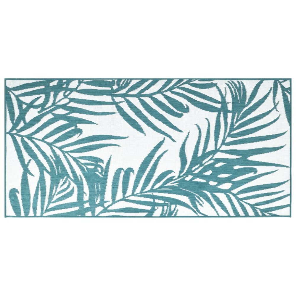 vidaXL Covor de exterior, acvamarin/alb, 80x150 cm, design reversibil