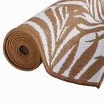 vidaXL Covor de exterior, maro și alb, 80x250 cm, design reversibil vidaXL Covor de exterior, maro și alb, 80x250 cm, design reversibil