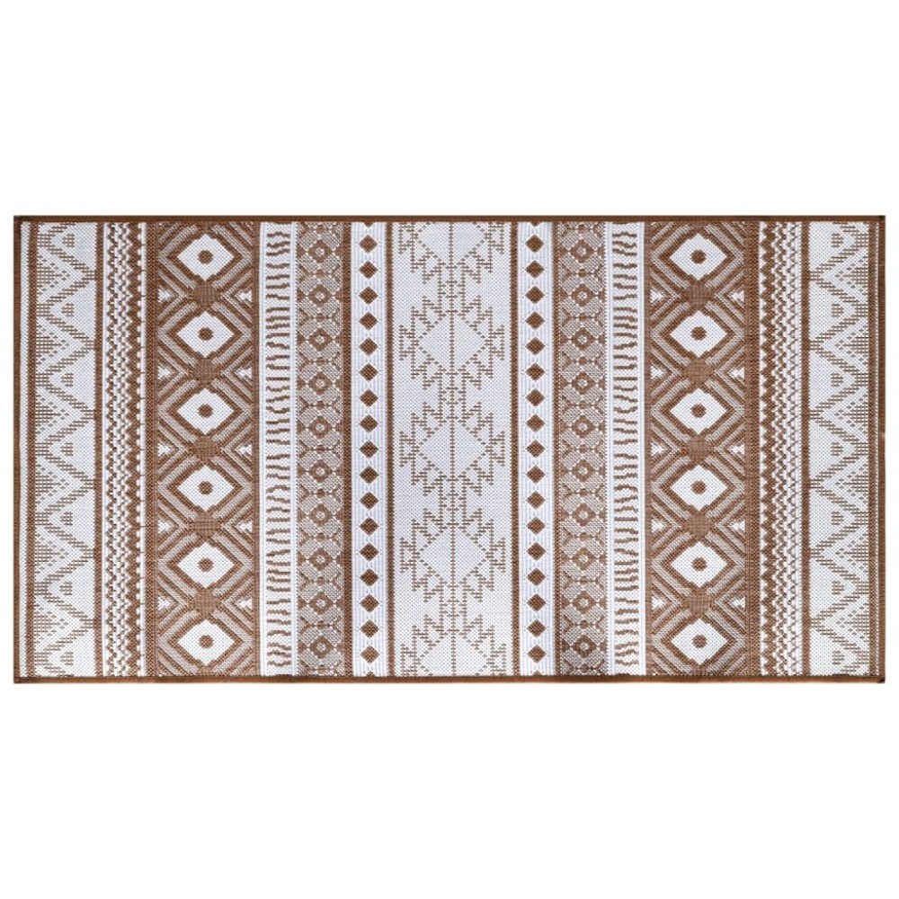 vidaXL Covor de exterior, maro și alb, 80x150 cm, design reversibil