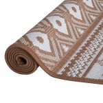 vidaXL Covor de exterior, maro și alb, 80x150 cm, design reversibil vidaXL Covor de exterior, maro și alb, 80x150 cm, design reversibil