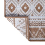 vidaXL Covor de exterior, maro și alb, 80x150 cm, design reversibil vidaXL Covor de exterior, maro și alb, 80x150 cm, design reversibil
