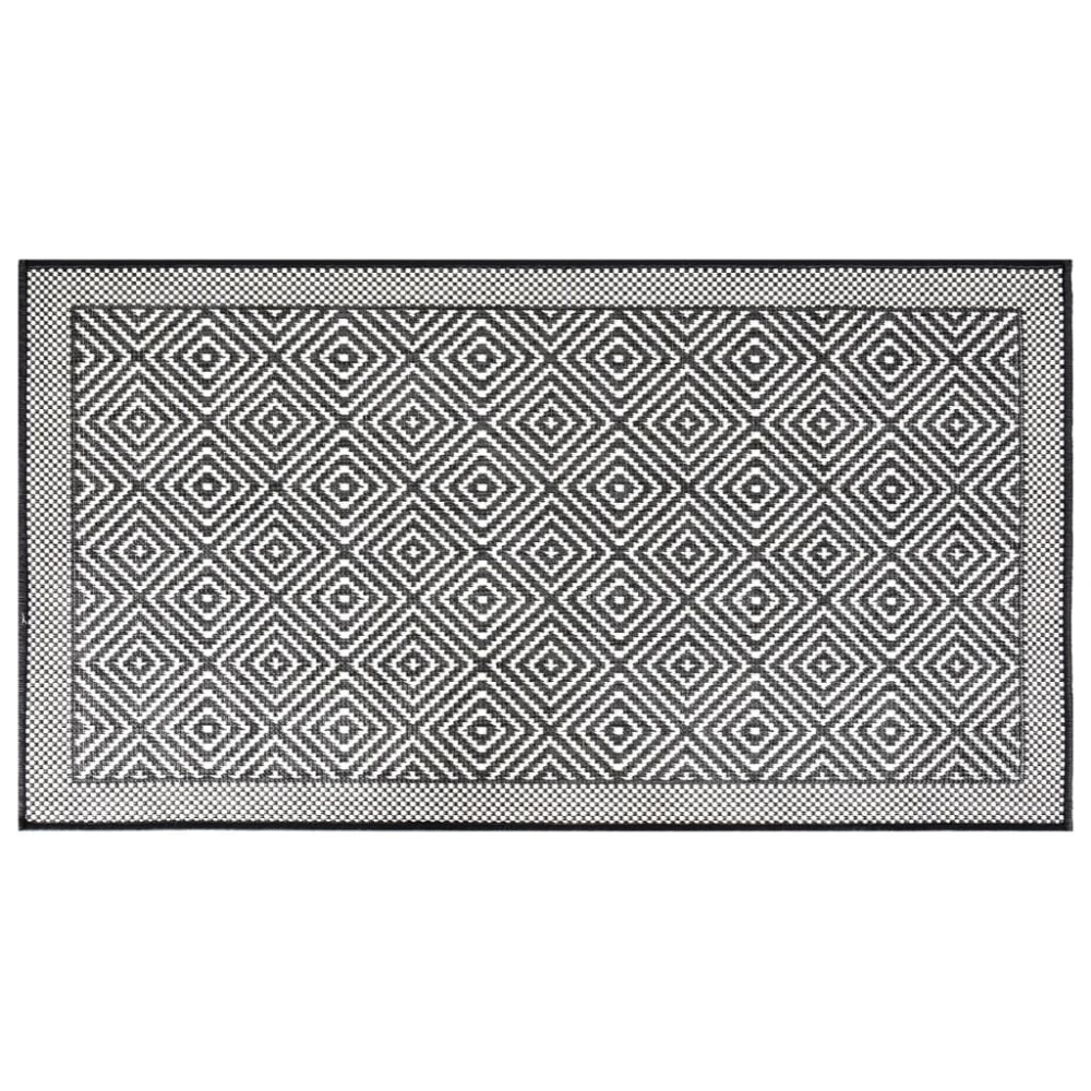 vidaXL Covor de exterior, gri și alb, 80x150 cm, design reversibil
