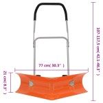 vidaXL Lopată zăpada cu unghi dublu mâner extensibil, portocaliu, oțel vidaXL Lopată zăpada cu unghi dublu mâner extensibil, portocaliu, oțel