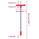 vidaXL Dispozitiv de eliminat buruieni, roșu și gri, 93,5 cm, oțel vidaXL Dispozitiv de eliminat buruieni, roșu și gri, 93,5 cm, oțel
