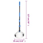 vidaXL Dispozitiv de colectare nuci, albastru, 127 cm, oțel vidaXL Dispozitiv de colectare nuci, albastru, 127 cm, oțel