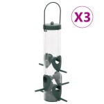 vidaXL Hrănitoare pentru păsări, 3 buc., verde închis, 17x17x32 cm vidaXL Hrănitoare pentru păsări, 3 buc., verde închis, 17x17x32 cm