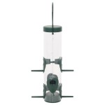 vidaXL Hrănitoare pentru păsări, 3 buc., verde închis, 17x17x32 cm vidaXL Hrănitoare pentru păsări, 3 buc., verde închis, 17x17x32 cm