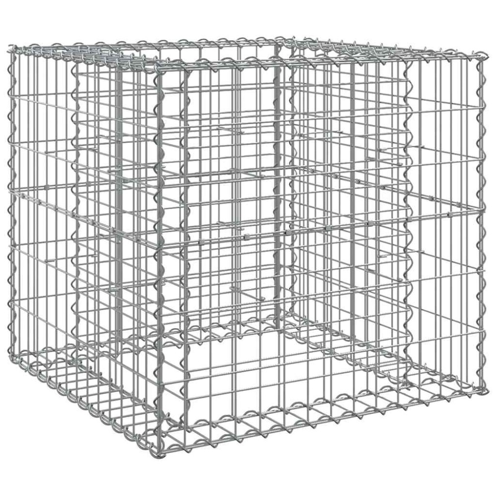vidaXL Coș gabion, argintiu, 70x70x65 cm, fier galvanizat
