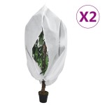 vidaXL Protecție de fleece plante cu fermoar 2 buc 70 g/m² 1,55x1,55 m