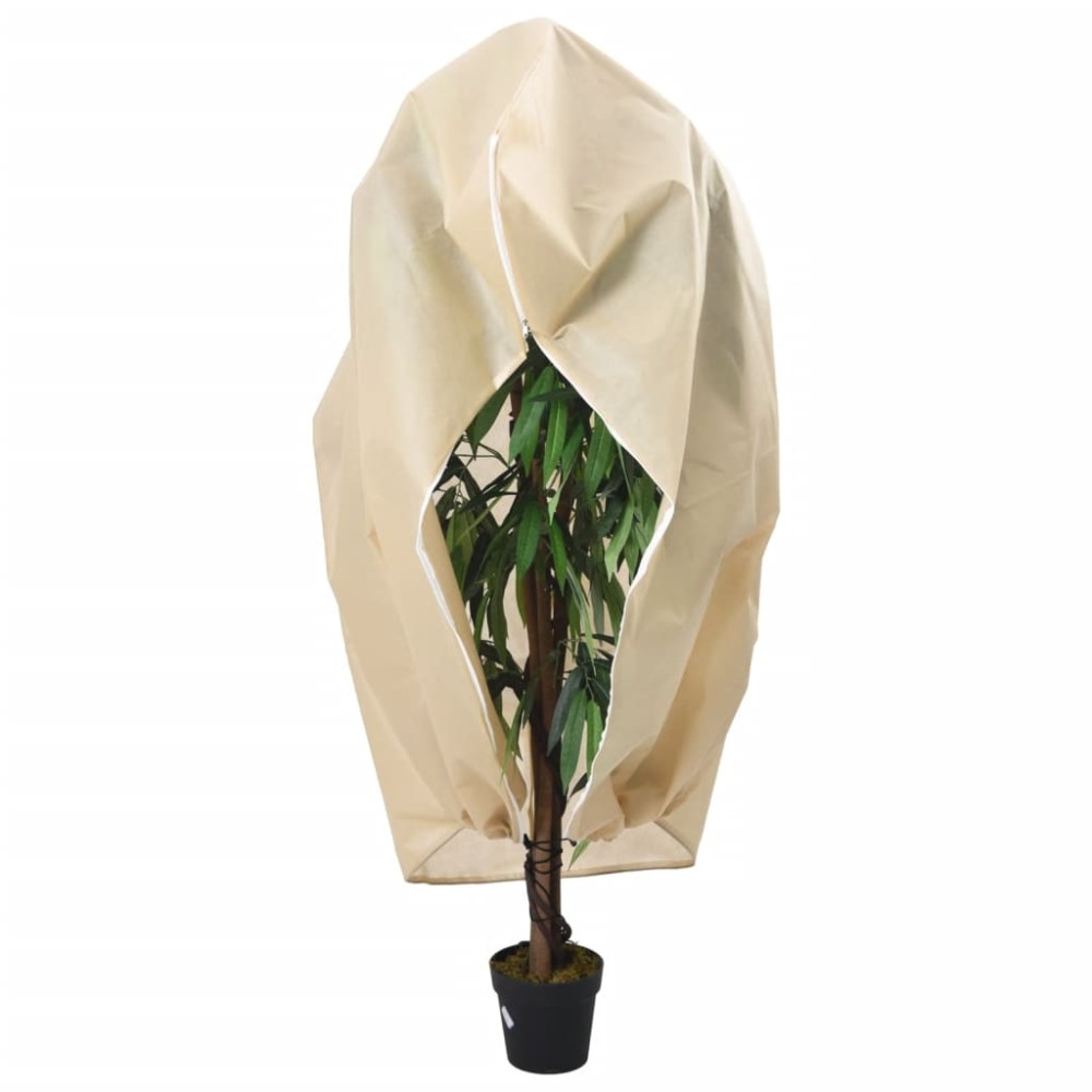 vidaXL Protecție de fleece plante cu fermoar 2 buc 70 g/m² 1,55x1,55 m