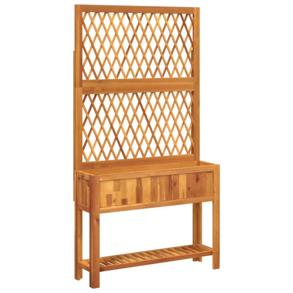 vidaXL Jardinieră cu spalier/poliță, 100x32x185 cm, lemn masiv acacia