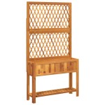 vidaXL Jardinieră cu spalier/poliță, 100x32x185 cm, lemn masiv acacia