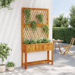 vidaXL Jardinieră cu spalier/poliță, 100x32x185 cm, lemn masiv acacia