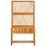 vidaXL Jardinieră cu spalier/poliță, 100x32x185 cm, lemn masiv acacia