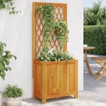 vidaXL Jardinieră cu spalier, 55x29,5x132 cm, lemn masiv acacia vidaXL Jardinieră cu spalier, 55x29,5x132 cm, lemn masiv acacia