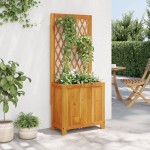 vidaXL Jardinieră cu spalier, 55x29,5x132 cm, lemn masiv acacia vidaXL Jardinieră cu spalier, 55x29,5x132 cm, lemn masiv acacia