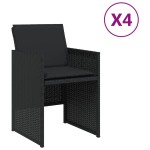 vidaXL Scaune de grădină cu perne, 4 buc., negru, poliratan vidaXL Scaune de grădină cu perne, 4 buc., negru, poliratan