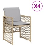 vidaXL Fotolii de grădină cu perne, 4 buc., bej combinat, poliratan vidaXL Fotolii de grădină cu perne, 4 buc., bej combinat, poliratan
