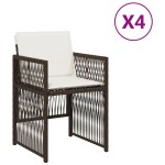 vidaXL Scaune de grădină cu perne, 4 buc., maro, poliratan