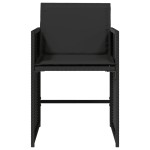 vidaXL Scaune de grădină cu perne, 4 buc., negru, poliratan