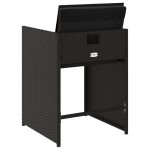 vidaXL Scaune de grădină cu perne, 4 buc., negru, poliratan