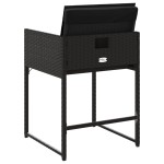 vidaXL Scaune de grădină cu perne, 4 buc., negru, poliratan