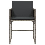 vidaXL Scaune de grădină cu perne, 4 buc., gri, poliratan