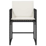 vidaXL Scaune de grădină cu perne, 4 buc., negru, poliratan