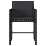 vidaXL Scaune de grădină cu perne, 4 buc., negru, poliratan