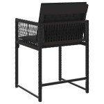 vidaXL Scaune de grădină cu perne, 4 buc., negru, poliratan