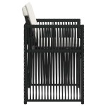 vidaXL Scaune de grădină cu perne, 4 buc., negru, poliratan vidaXL Scaune de grădină cu perne, 4 buc., negru, poliratan