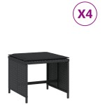 vidaXL Scaune de grădină cu perne, 4 buc. negru 41x41x36 cm poliratan vidaXL Scaune de grădină cu perne, 4 buc. negru 41x41x36 cm poliratan