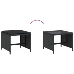 vidaXL Scaune de grădină cu perne, 4 buc. negru 41x41x36 cm poliratan vidaXL Scaune de grădină cu perne, 4 buc. negru 41x41x36 cm poliratan