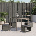 vidaXL Scaune de grădină cu perne, 4 buc. gri 41x41x36 cm poliratan vidaXL Scaune de grădină cu perne, 4 buc. gri 41x41x36 cm poliratan