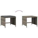 vidaXL Scaune de grădină cu perne, 4 buc. gri 41x41x36 cm poliratan vidaXL Scaune de grădină cu perne, 4 buc. gri 41x41x36 cm poliratan