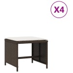 vidaXL Scaune de grădină cu perne, 4 buc., maro 41x41x36 cm poliratan vidaXL Scaune de grădină cu perne, 4 buc., maro 41x41x36 cm poliratan