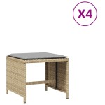 vidaXL Scaune de grădină cu perne 4 buc. mix bej 41x41x36 cm poliratan vidaXL Scaune de grădină cu perne 4 buc. mix bej 41x41x36 cm poliratan