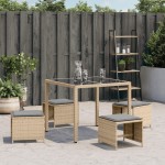 vidaXL Scaune de grădină cu perne 4 buc. mix bej 41x41x36 cm poliratan vidaXL Scaune de grădină cu perne 4 buc. mix bej 41x41x36 cm poliratan