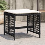 vidaXL Scaune de grădină cu perne, 4 buc. negru 41x41x36 cm poliratan vidaXL Scaune de grădină cu perne, 4 buc. negru 41x41x36 cm poliratan