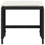 vidaXL Scaune de grădină cu perne, 4 buc. negru 41x41x36 cm poliratan vidaXL Scaune de grădină cu perne, 4 buc. negru 41x41x36 cm poliratan